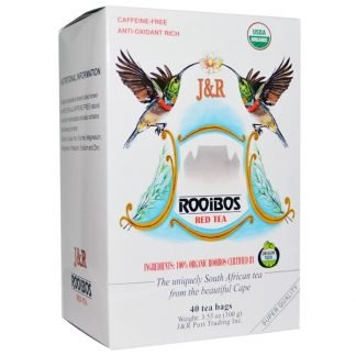 J&R Port Trading Co., ピュアルイボスレッドティー（Pure Rooibos Red Tea）, カフェインフリー, 40ティーバッグ, 3.53オンス（100 g）