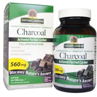 Nature's Answer, 木炭, 活性炭精製カーボン, 560 mg, ベジカプセル 90 錠