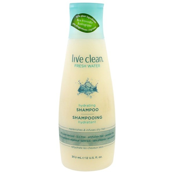 Live Clean, ハイドレーティングシャンプー、フレッシュウォーター、12 fl oz (350 ml)
