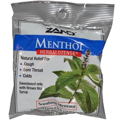 Zand, メントール、Herbalozenge、心休まるメントール、メンソールのトローチ 15粒