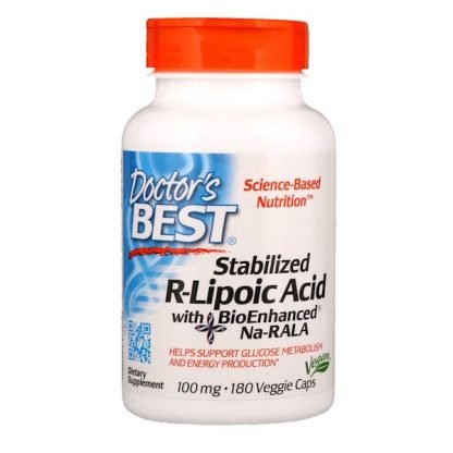 Doctor's Best, 生体強化済Na-RALA配合調整済R-リポ酸、100 mg、180ベジカプセル