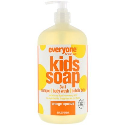 EO Products, 全てのお子様向けエブリワンソープ、オレンジ果汁、32液量オンス (960 ml)