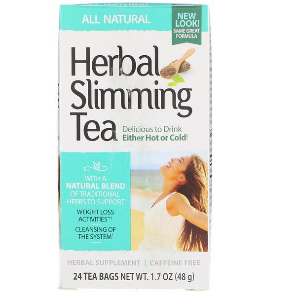 21st Century, Herbal Slimming Tea, All Natural, Caffeine Free, 24 Tea Bags, 1.7 oz (48 g)