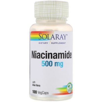 Solaray, ナイアシンアミド、500mg、100ベジキャップ