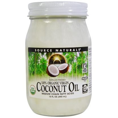 Source Naturals, 100％オーガニックバージン, ココナッツオイル, 15液量オンス（443 ml）