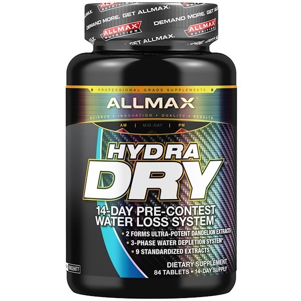 ALLMAX Nutrition, HydraDry,, 非常に効力の高い利尿+電解質安定剤、84錠
