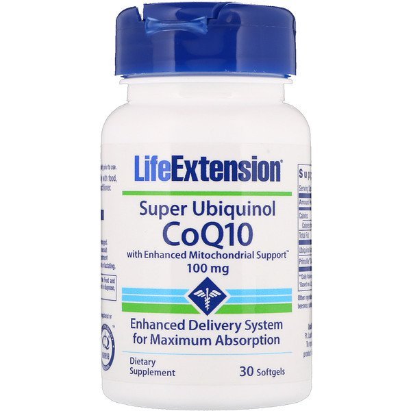 Life Extension, 強化されたミトコンドリアサポート配合スーパーユビキノールCoQ10、100 mg、30ソフトジェル