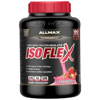 ALLMAX Nutrition, アイソフレックス、100%ウルトラピュアホエイプロテインアイソレート (WPI イオンチャージ濾過)、ストロベリー、5 lbs. (2.27 kg)