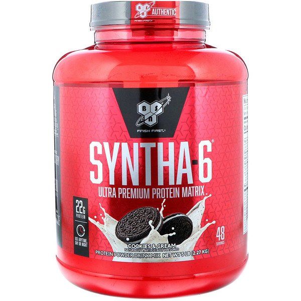 BSN, Syntha-6、 ミール・リプレイスメント /アディッション、クッキー&クリーム、 5.04 lbs (2.29 kg)