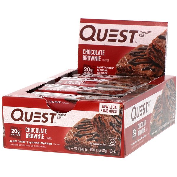Quest Nutrition, Quest Proteinプロテインバー、チョコレートブラウニー、12本、各2.12オンス(60 g)