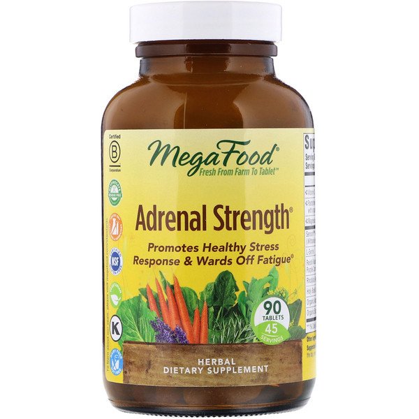 MegaFood, Adrenal Strength、タブレット90 錠