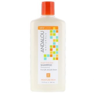 Andalou Naturals, シャンプー、高保湿、柔らかに艶めく  アルガンオイルとシア、11.5fl oz （340ml）