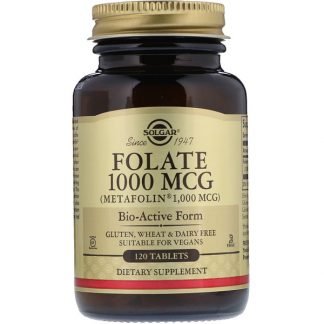 Solgar, 葉酸（メタフォリン）、1,000 mcg、120錠
