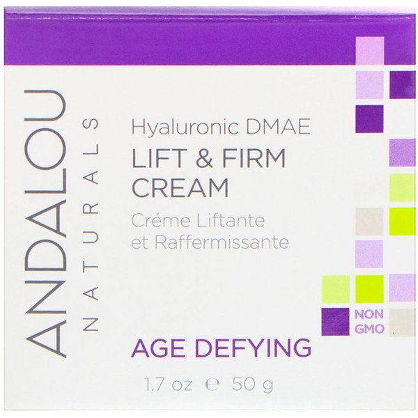 Andalou Naturals, アンダローナチュラルズ(Andalou Naturals), リフト&ファームクリーム, ヒアルロンDMAE, 1.7液量オンス(50 ml)