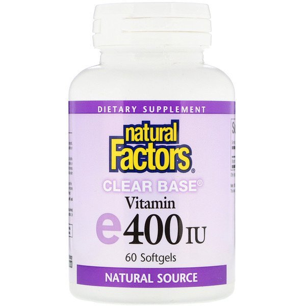 Natural Factors, Vitamin E, Clear Base, 400 IU, 60 Softgels