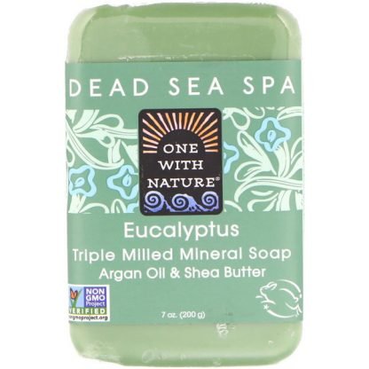 One with Nature, Triple Milled Mineral Soap Bar, Eucalyptus, 7 oz (200 g)