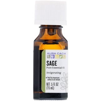 Aura Cacia, Pure Essential Oil, Sage, .5 fl oz (15 ml)