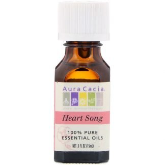 Aura Cacia, 100% 純エッセンシャルオイル、ハートソング、0.5 液量オンス (15 ml)