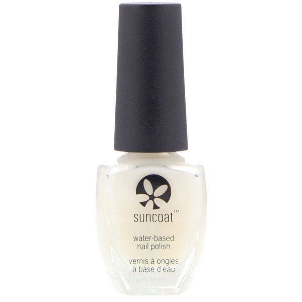 Suncoat, Water-Based Nail Polish, Clear Base/Top Coat, 0.43 fl oz (13 ml)