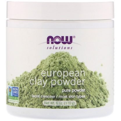 Now Foods, ソリューション、ヨーロピアンクレイパウダー、フェイシャルクレンザー、6オンス (170 g)