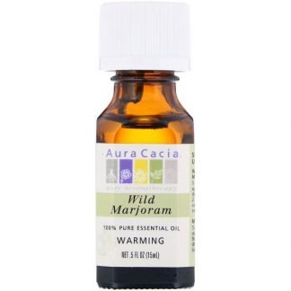 Aura Cacia, 100% ピュアエッセンシャルオイル、 ワイルドマジョラム、 .5 fl oz (15 ml)
