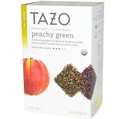 Tazo Teas, オーガニック, 緑茶, ピーチーグリーンフレーバー, フィルターバッグ 20袋, 1.4 オンス (40 g)