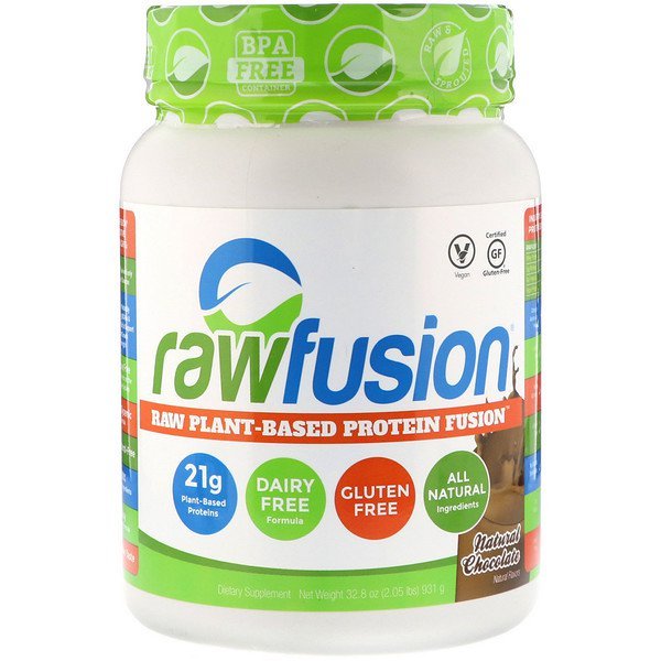 RawFusion, Raw Plant-Based Protein Fusion, Natural Chocolate, 2.05 lbs (931 g) (Discontinued Item)