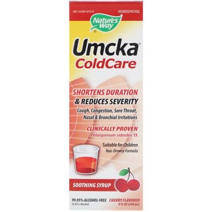Nature's Way, ウムカ（Umcka）、コールドケア（風邪に）、鎮静シロップ、チェリー 味、8 oz (240 ml)