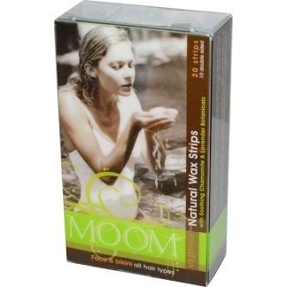 Moom, ナチュラル ワックスストリップ、心地よいカモミール & ラベンダー配合、20枚