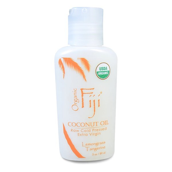 Organic Fiji, オーガニック原料油、コールドプレスド・ココナッツオイル、レモングラスタンジェリン、3オンス(89 ml)