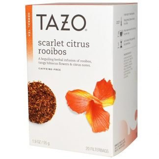 Tazo Teas, ハーブティー, スカーレットシトラス　ルイボス, カフェインフリー, フィルターバッグ20袋, 1.9オンス (55 g)