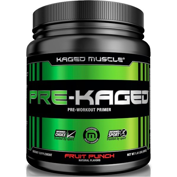 Kaged Muscle, プレケージド、プレワークアウト・プライマー、フルーツパンチ、1.41ポンド(640g)