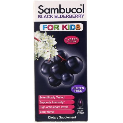 Sambucol, 子供用ブラックエルダーベリーシロップ、ベリー味、4 fl oz (120 ml)