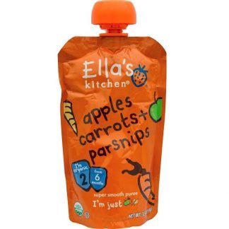Ella's Kitchen, リンゴ ニンジン＋パースニップ, スーパースムースピューレ, 3.5オンス（99 g） (Discontinued Item)