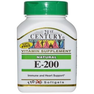 21st Century, E-200、天然、ソフトジェル110 錠