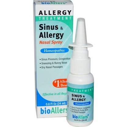 NatraBio, BioAllers、サイナス& アレルギー・ナーザル・スプレー、アレルギー・トリートメント、0.8 液量オンス(24 ml)