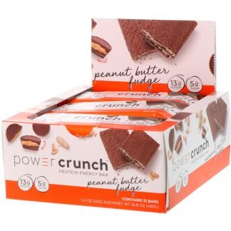 BNRG, パワークランチ® プロテインエネルギーバー,  ピーナッツバターファッジ, 12 本, 各 1.4 オンス (40 g)