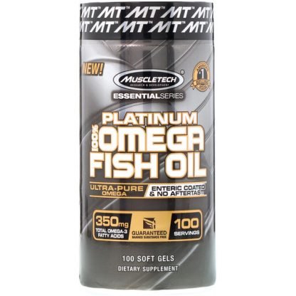 Muscletech, エッセンシャルシリーズ、プラチナ100％オメガフィッシュオイル、ソフトジェル100粒