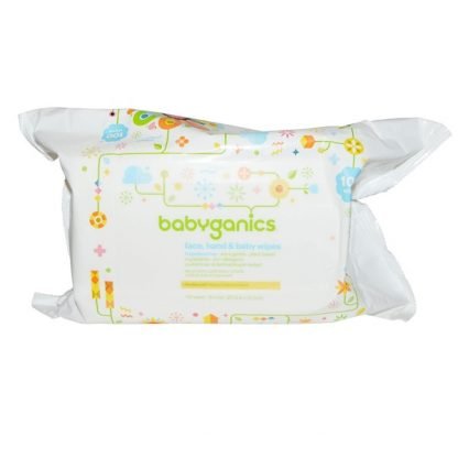 BabyGanics, フェイス、ハンド＆ベビーワイプ、無香料、100ワイプ (Discontinued Item)