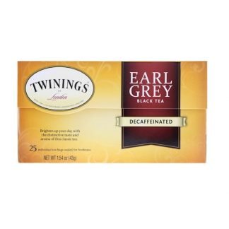 Twinings, アールグレイ、紅茶、カフェインレス、ティーバッグ25個、43g