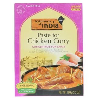 Kitchens of India, チキンカレー用ペースト、ソース用に濃縮、中サイズ、3.5オンス（100g）