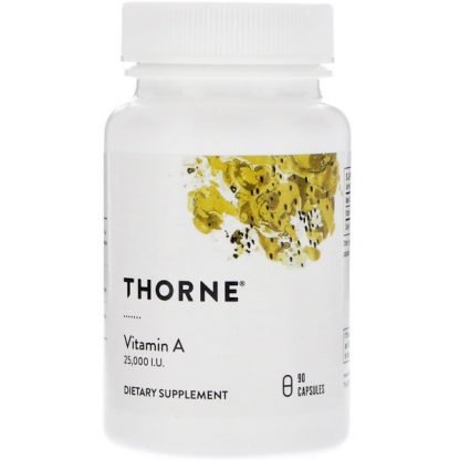 Thorne Research, ビタミンA、25,000 IU、カプセル90粒