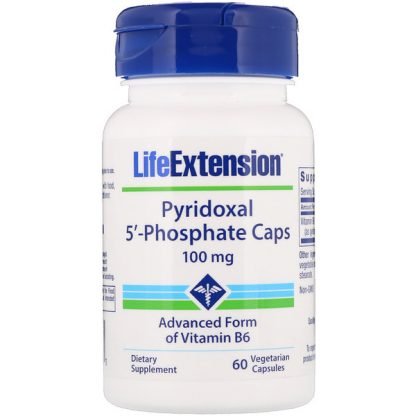 Life Extension, ピリドキサール5'-リン酸キャップ、100mg、ベジタリアン用カプセル60錠