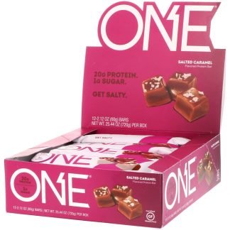One Brands, ONEバー、塩キャラメル、12個、各2.12オンス(60 g)