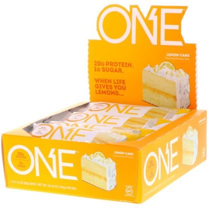 One Brands, ワンバー、レモンケーキ、12本、各2.12 oz (60 g)