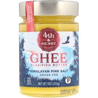 4th & Heart, ギー クラリファイド バター、牧草牛の乳で作られたバター、ヒマラヤのピンク岩塩使用、225g（9oz）