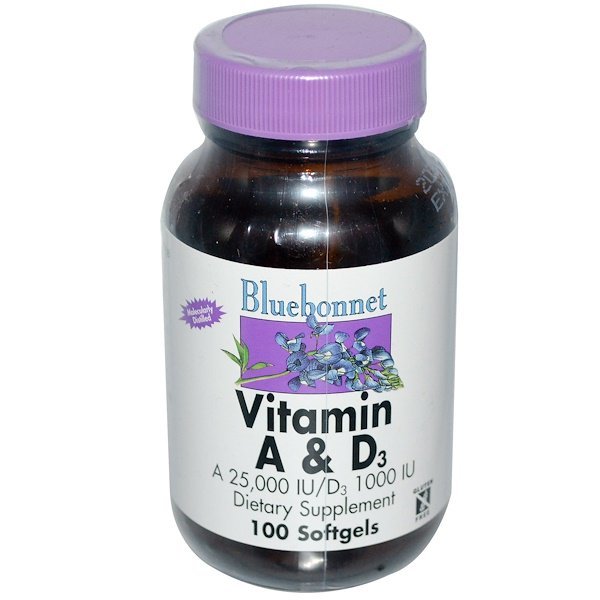 Bluebonnet Nutrition, ビタミン A & D3、100ソフトジェル