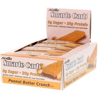 NuGo Nutrition, Smarte Carb（スマートカーブ）バー、ピーナッツバタークランチ、12本、各50g（1.76オンス）