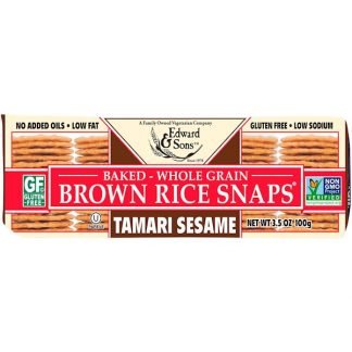 Edward & Sons, Baked Whole Grain Brown Rice Snaps, Tamari Sesame, 3.5 oz (100 g)