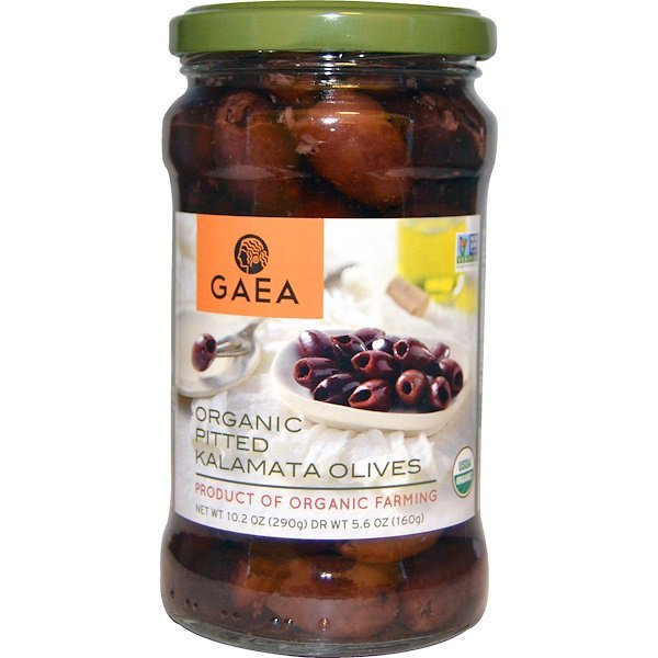 Gaea, オーガニック種抜きカラマタオリーブ, 10.2オンス(290 g)